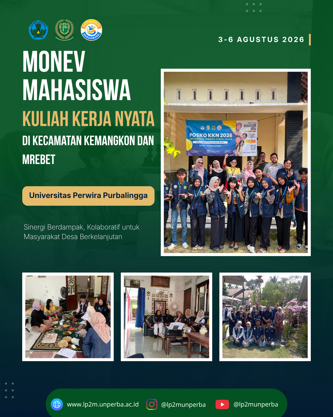 Monev KKN Universitas Perwira Purbalingga, Pastikan Program Pengabdian Mahasiswa Berjalan Optimal